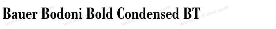 Bauer Bodoni Bold Condensed BT字体转换